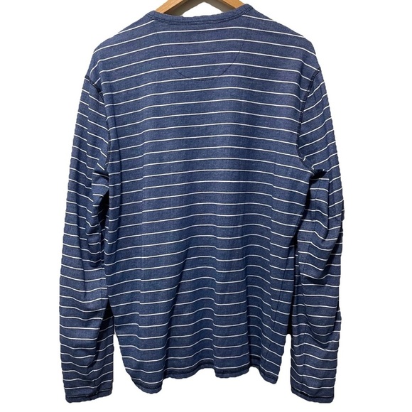 Prana Men’s XL Blue Striped Pullover Long Sleeve Casual Coastal Shirt - Picture 4 of 6